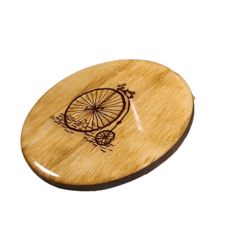 WOOD COASTER ROUND SHAPE (DECAL)